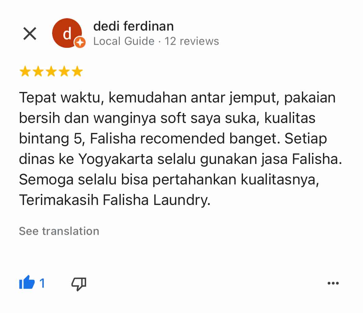 review falisha laundry dedi